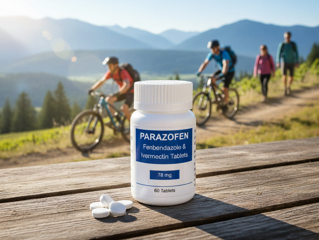 PARAZOFEN™  Antiparasitic Support Fenbendazole Ivermectin Blend 60 Tablets