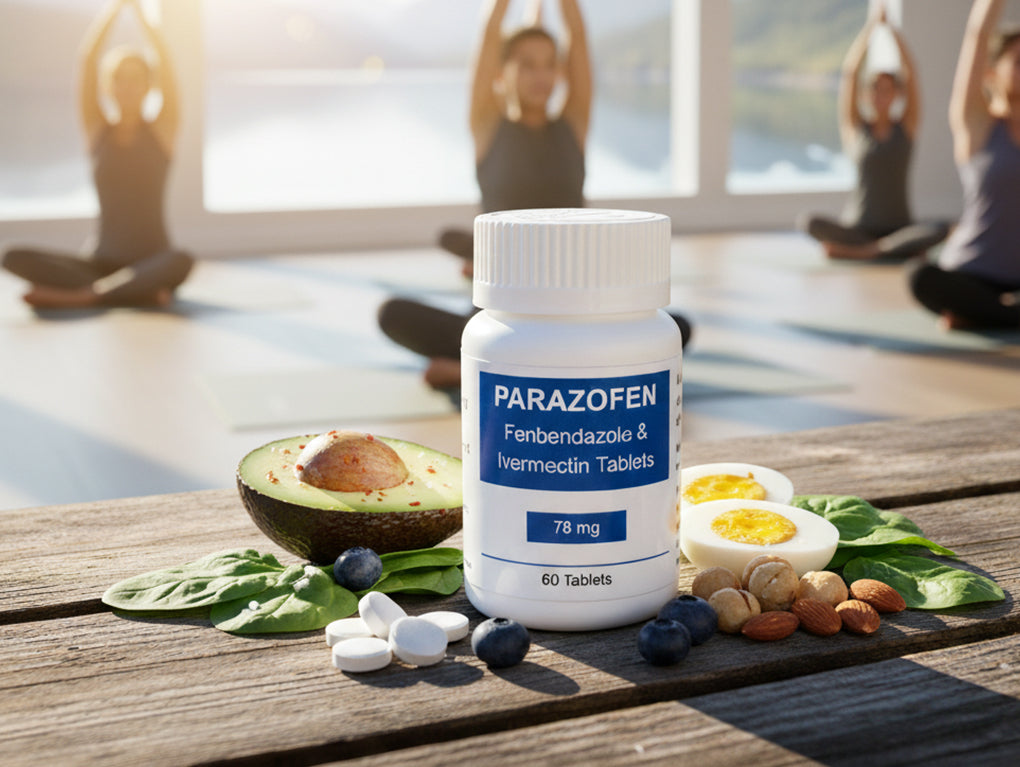 PARAZOFEN™  Antiparasitic Support Fenbendazole Ivermectin Blend 60 Tablets